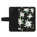 iPhone XS Max Floral Pattern Leather Phone Case with Lanyard - Black