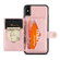 iPhone XS Max JEEHOOD Retro Magnetic Detachable Protective Case with Wallet & Card Slot & Holder - Pink