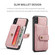iPhone XS Max JEEHOOD RFID Blocking Anti-Theft Wallet Phone Case - Pink