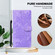 iPhone XS Max Lace Floral Embossed Magnetic Buckle PU Phone Case With Wrist Strap - Purple