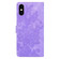 iPhone XS Max Lace Floral Embossed Magnetic Buckle PU Phone Case With Wrist Strap - Purple