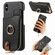 iPhone XS Max Litchi Leather Oil Edge Ring Zipper Wallet Back Phone Case - Black