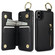 iPhone XS Max Litchi Texture Zipper Double Buckle Card Bag Phone Case - Black