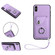 iPhone XS Max Organ Card Bag Ring Holder PU Phone Case with Lanyard - Purple