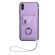 iPhone XS Max Organ Card Bag Ring Holder PU Phone Case with Lanyard - Purple