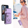 iPhone XS Max Organ Card Bag Ring Holder PU Phone Case with Lanyard - Purple