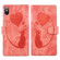 iPhone XS Max Pen Heart Cat Embossed Leather Phone Case - Orange