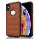 iPhone XS Max Piano Key Hollow Cutout PU Phone Case - Brown