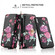 iPhone XS Max POLA Flower Multi-functional Crossbody Zipper Wallet Leather Phone Case - Black
