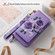 iPhone XS Max POLA Flower Multi-functional Zipper Wallet Leather Phone Case - Purple