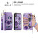 iPhone XS Max POLA Flower Multi-functional Zipper Wallet Leather Phone Case - Purple