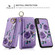 iPhone XS Max POLA Flower Multi-functional Zipper Wallet Leather Phone Case - Purple