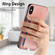 iPhone XS Max Retro Cross Leather Ring Side Insert Card Bag MagSafe Phone Case - Pink