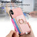 iPhone XS Max Retro Cross Leather Ring Side Insert Card Bag MagSafe Phone Case - Pink