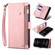 iPhone XS Max Retro Frosted Horizontal Flip Leather Case with Holder & Card Slot & Wallet & Zipper Pocket & Lanyard - Rose Gold
