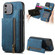 iPhone XS Max Retro Leather Zipper Wallet Back Phone Case - Blue
