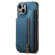 iPhone XS Max Retro Leather Zipper Wallet Back Phone Case - Blue