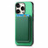 iPhone XS Max Retro Magsafe Card Bag PU Back Cover Phone Case - Green