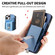 iPhone XS Max Retro Magsafe Cross Leather Pull-Out Card Bag Back Phone Case - Blue