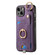 iPhone XS Max Retro Skin-feel Ring Card Bag Phone Case with Hang Loop - Purple