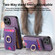 iPhone XS Max Retro Splitable Magnetic Stand Card Bag Leather Phone Case - Purple