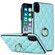 iPhone XS Max Rhombic PU Leather Phone Case with Ring Holder - Blue