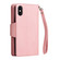 iPhone XS Max Rivet Buckle 9 Cards Three Fold Leather Phone Case - Rose Gold