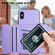 iPhone XS Max Skin Feel Four Card Slots Phone Case with Wrist Strap - Purple