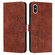 iPhone XS Max Skin Feel Heart Pattern Leather Phone Case - Brown