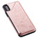 iPhone XS Max Skull Head Embossing Pattern Shockproof Protective Case with Holder & Card Slots & Wallet - Rose Gold