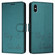 iPhone XS Max Smile Embossing RFID Leather Phone Case - Peacock Green