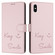 iPhone XS Max Smile Embossing RFID Leather Phone Case - Pink