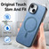 iPhone XS Max Solid Color Retro Magsafe PU Back Cover Phone Case - Blue