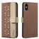 iPhone XS Max Splicing Color Hollow Flower Pattern RFID Leather Phone Case - Brown