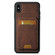 iPhone XS Max Suteni H02 Litchi Leather Card Wallet Stand Back Phone Case - Brown