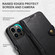 iPhone XS Max Suteni Q-03 Oil Wax Magnetic Clasp Leather Phone Case - Black