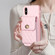 iPhone XS Max Vertical Metal Buckle Wallet Rhombic Leather Phone Case - Pink