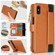 iPhone XS Max Wristband Holder Zipper Purse RFID Leather Phone Case - Brown