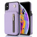 iPhone XS Max YM006 Skin Feel Zipper Card Bag Phone Case with Dual Lanyard - Light Purple