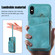 iPhone XS Max Zipper Card Bag Back Cover Phone Case - Turquoise