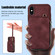 iPhone XS Max Zipper Card Bag Back Cover Phone Case - Wine Red