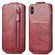 iPhone XS Max Zipper Wallet Vertical Flip Leather Phone Case - Red