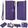 iPhone X / XS 2 in 1 Solid Color Zipper Shockproof Protective Case with Card Slots & Bracket & Photo Holder & Wallet Function - Purple