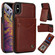 iPhone X / XS AwQuer Vertical Flip Card Bag Holder Leather Phone Case - Brown