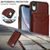 iPhone X / XS AwQuer Vertical Flip Card Bag Holder Leather Phone Case - Brown