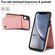 iPhone X / XS AwQuer Vertical Flip Card Bag Holder Leather Phone Case - Rose Gold