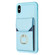 iPhone X / XS BF29 Organ Card Bag Ring Holder Phone Case - Blue