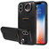 iPhone X / XS Calf Texture Card Slot Ring Holder Phone Case - Black