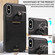 iPhone X / XS Calf Texture Card Slot Ring Holder Phone Case - Black