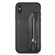 iPhone X / XS Carbon Fiber Horizontal Flip Zipper Wallet Phone Case - Black